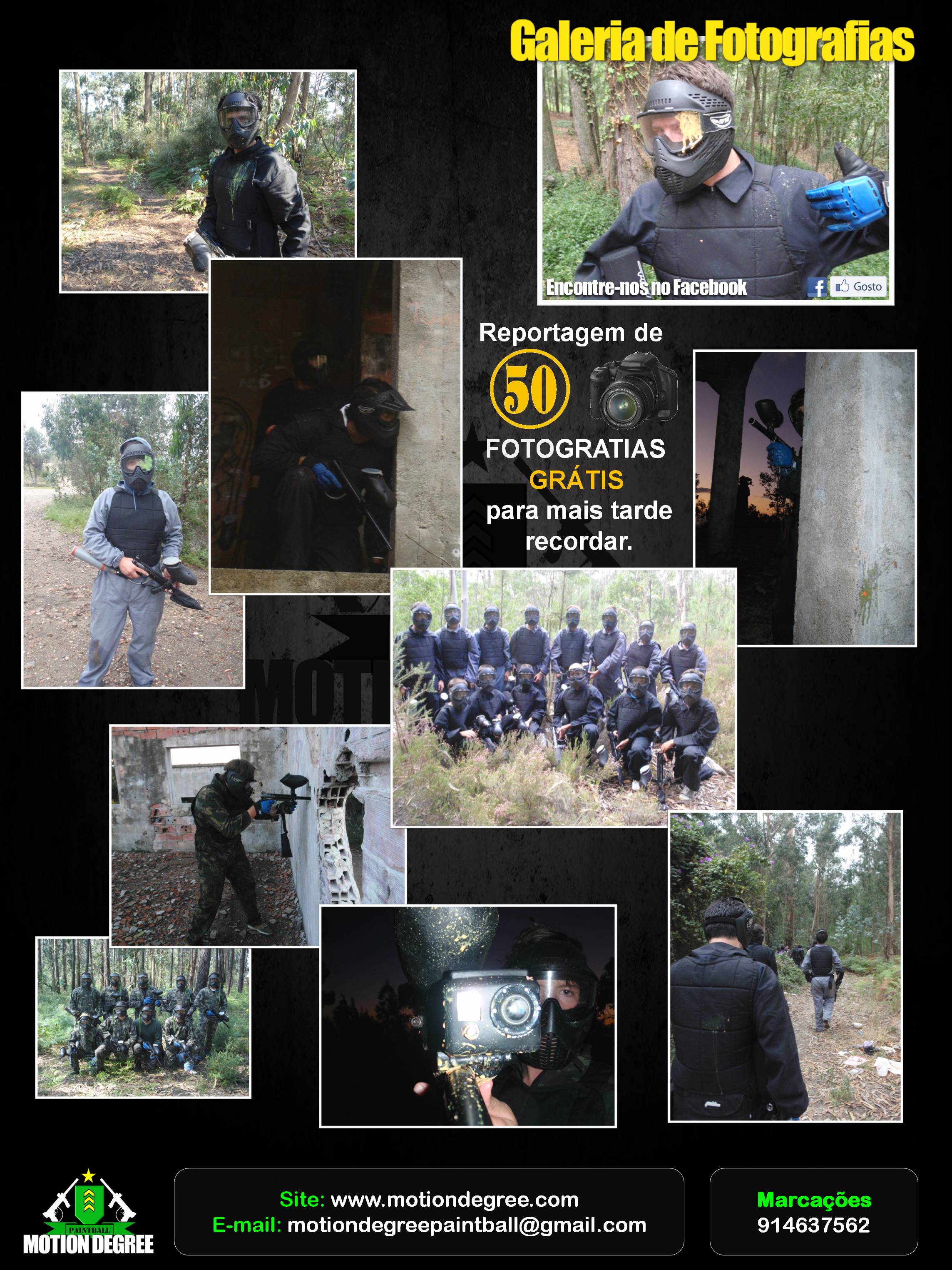 Fotografias do seu jogo de Paintball para mais tarde recordar.